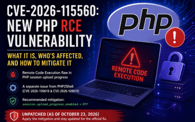 CVE-2026-115560 PHP remote code execution vulnerability and session upload progress mitigation